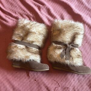 BCBGeneration wedge boots with the fur